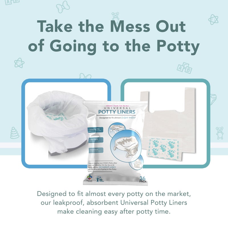 Kalencom Universal Potty Liners - Disposable Potty Liners for Toddlers - Absorbent and Leakproof - Compatible with Potette Travel Potty and Most Standard Toddler Potties - 36 Count - Image 4